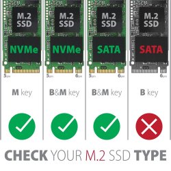 EEM2-GTS2 USB-C kabinet Gen2 M.2 NVMe/SATA S