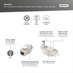 Modul Keystone RJ45 (8P8C) cat. 6A STP, LSA, v�rkt�jsfri