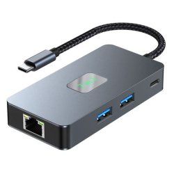 Adapter HUB USB C (7w1) HDMI USB SD/TF RJ45 (2500 Mbps) PD