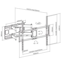 V�gmonteret TV-holder 60 -120tommer 120kg