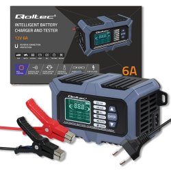 Oplader med batteritest 12V 6A reparation fu