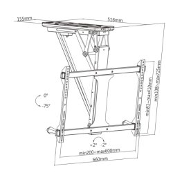 Loft TV beslag 32-70 tommer 35 kg elektrisk