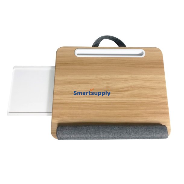 Laptopstand til sk�d med bl�d polstring, udtr�kbar museskuffe 410x335mm