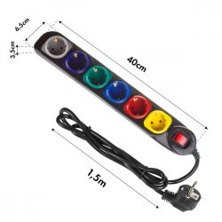 Str�mfordeler 250VAC/10A 1,5m MCE509 B