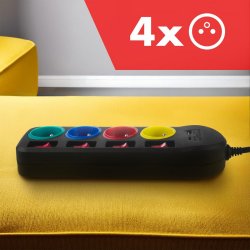 Str�mskinne 4 stik 1,5m 1,5m MCE508 B