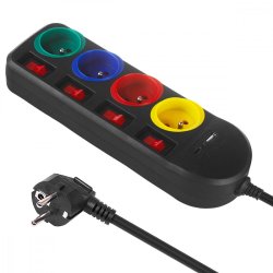 Str�mskinne 4 stik 1,5m 1,5m MCE508 B