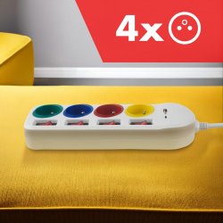 Str�mstik 4-stik USB A/C 1,5m, MCE508 W