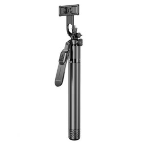 Universal selfie stick i aluminium sort