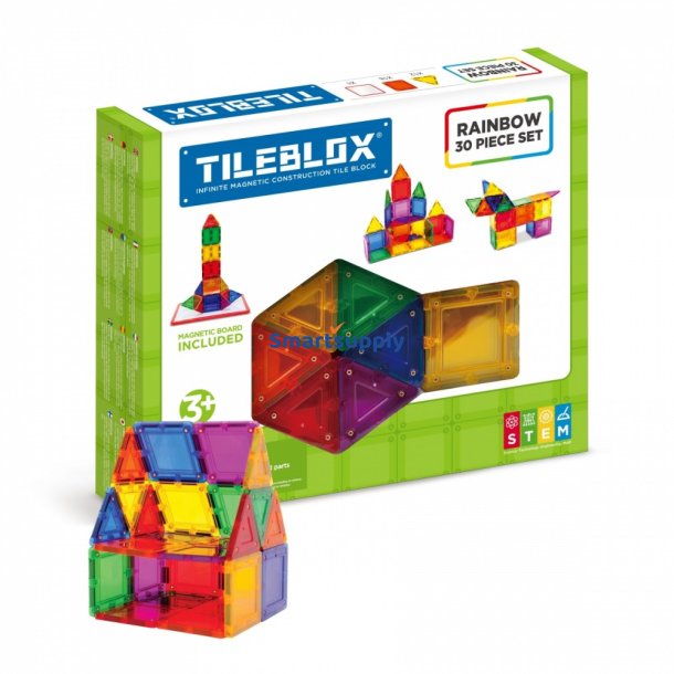 Magnetiske blokke Tileblox Rainbow s�t med magnetisk tavle
