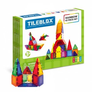 Magnetiske blokke Tileblox Regnbues�t 42 dele