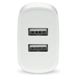 TELEFONLADER 2X USB 2, 4A 12W HVID