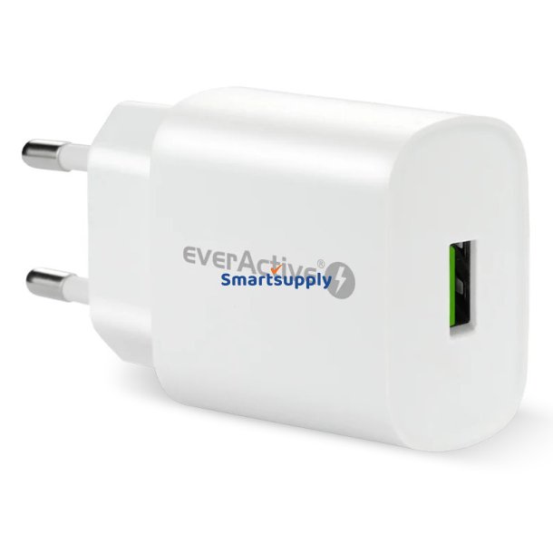 TELEFONLADER 1X USB 18 W QC 3.0 HVID