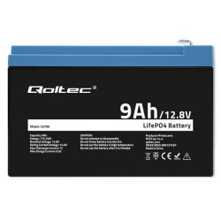 LiFePO4 batteri 12.8V, 9Ah, 115.2Wh, BM