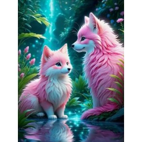 Diamant Mosaic - Pink Foxes