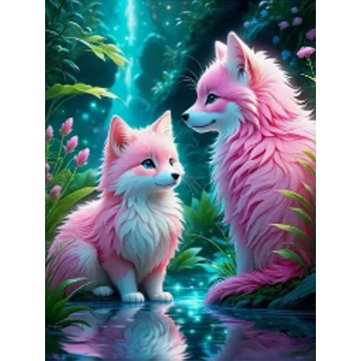 Diamant Mosaic - Pink Foxes