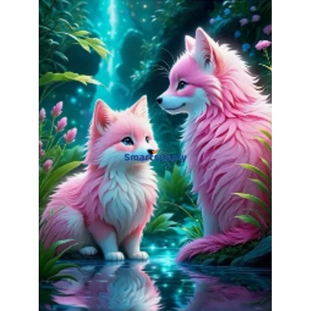 Diamant Mosaic - Pink Foxes