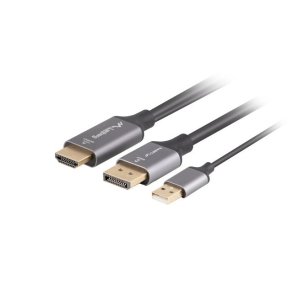 HDMI(M)-Displayport(M) kabel 1.8M 4K sort