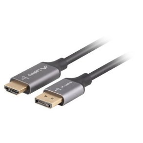 Displayport(M)-HDMI(M)1.8M 4K kabel, sort og s�lv