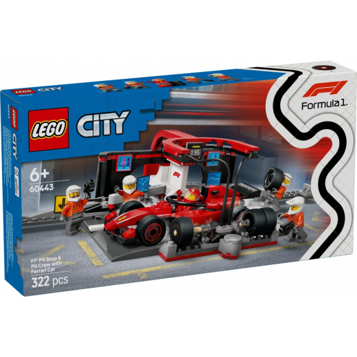 City 60443 F1 Pit Stop &amp; Pit Crew med Ferrari Bil