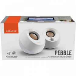 Lydsystem Creative Pebble USB hvid