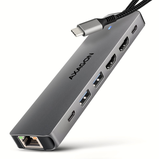 HMC-7HX2 USB hub 7i1 5Gbps 2xHDMI GLAN USB-C
