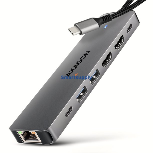 HMC-7HX2 USB hub 7i1 5Gbps 2xHDMI GLAN USB-C