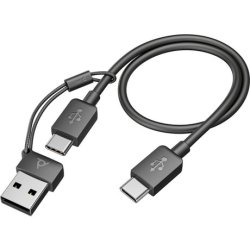 Voyager Focus 2 USB-C-C Headset + USB-C/A Adapter + Opladningsstativ 9T9J5AA