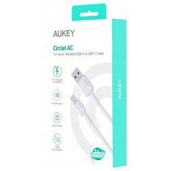 AUKEY CB-NAC1 Hvid Nyl on kabel USB C - USB A