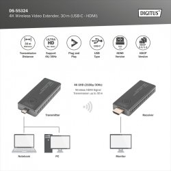 Extender USB-C - HDMI DS-55324