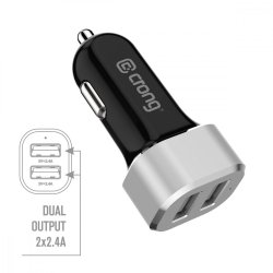 Biloplader 2xUSB 2.4A aluminium