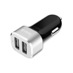 Biloplader 2xUSB 2.4A aluminium