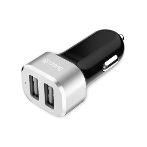 Biloplader 2xUSB 2.4A aluminium