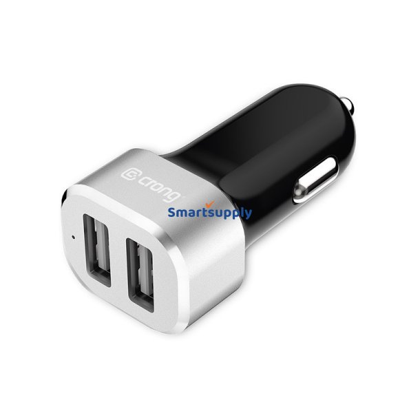 Biloplader 2xUSB 2.4A aluminium