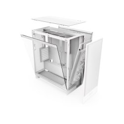 PC kabinet NZXT H7 FLOW RGB MIDI hvid