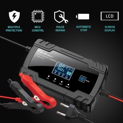 Mikroprocessor oplader 12V 8A 24V 4A LCD