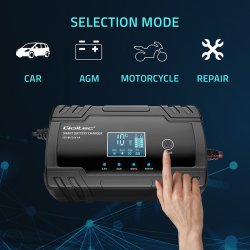 Mikroprocessor oplader 12V 8A 24V 4A LCD