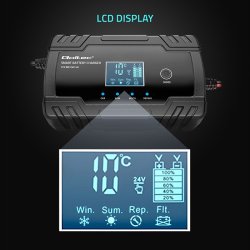 Mikroprocessor oplader 12V 8A 24V 4A LCD