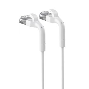 Patchcord cat.6a U/FTP 1Gbps kobber snoet par netv�rkskabel, defekt spids 1m hvid