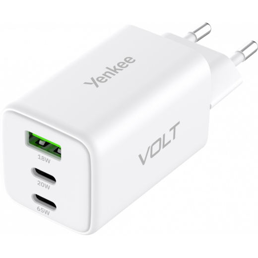 YENKEE YAC G65 WH VOLT USB C 65W 3A Power Deli