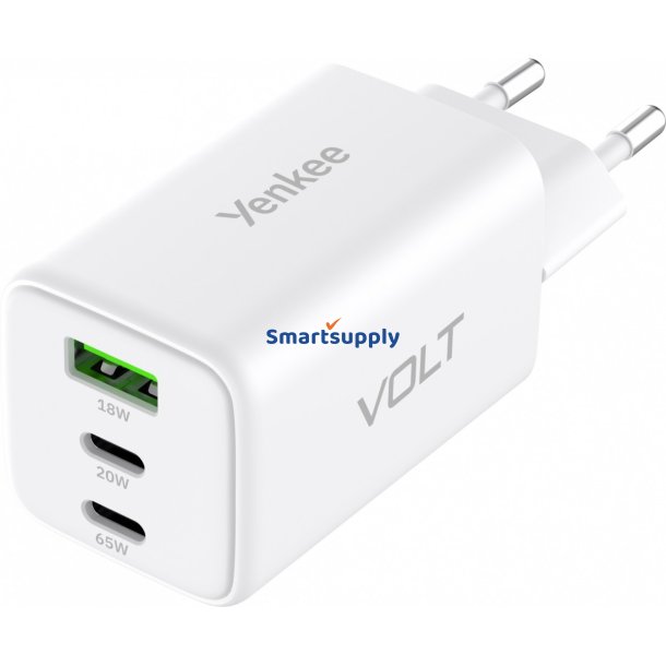 YENKEE YAC G65 WH VOLT USB C 65W 3A Power Deli