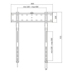 TV v�gmontering, 32-65 tommer, fast, 40 kg max