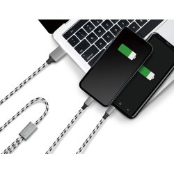 USB2.0 kabel, A/M til micro-USB + USB-C, 1.2m