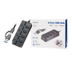 USB3.2 Gen1 HUB, 4xUSB-A t�nd/sluk kontakt