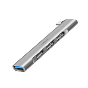 Ultraslank USB-C hub til 1xUSB-A 3.0, 3xUSB-A 2.