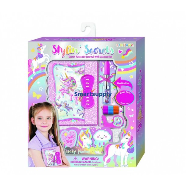 Pecoware Koded Dagbog med pen - Enhj�rning