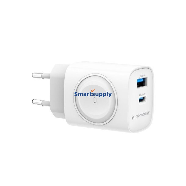 USB-A USB-C oplader 20W PowerDelivery Quick Charge 3.0, hvid