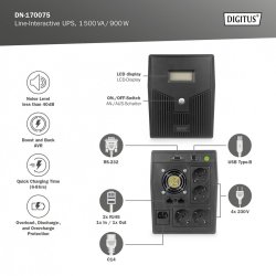 UPS Line-Interactive 1500VA/900W LCD