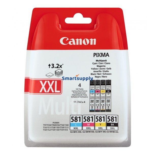 Canon CLI-581 XXL BCMY bl�kpatroner 4 stk original