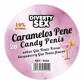 20 Penis-shaped candies Strawberry Gin and Tonic flavor