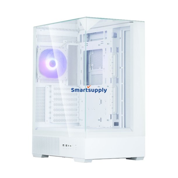 PC kabinet P40 Prism Mid-Tower Tempered Glass hvid